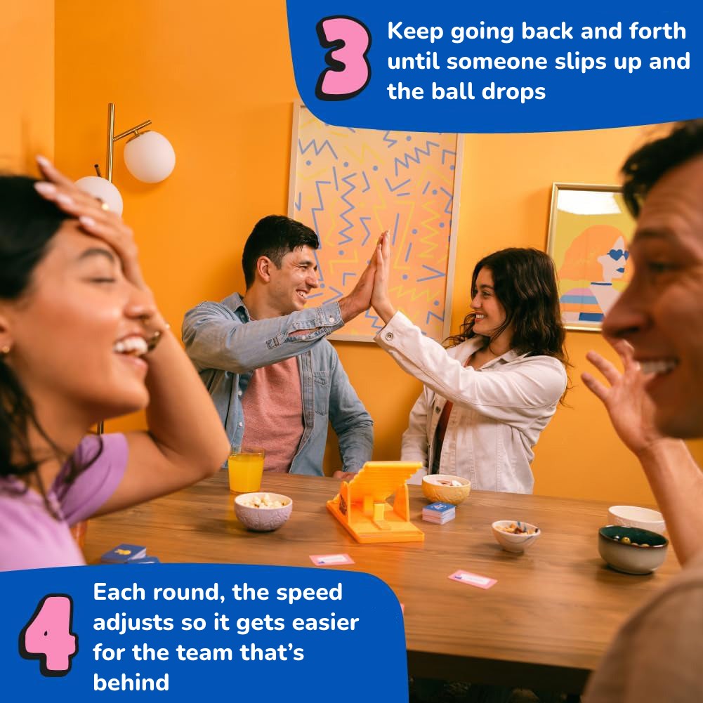 Tilt n shout steps 3 and 4: keep going until the ball drops; the speed adjusts each round